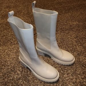 Steve Madden White Combat Boots